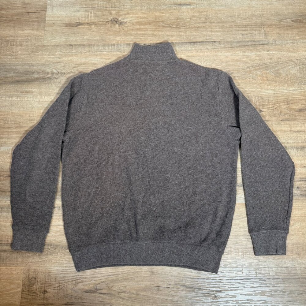 Vintage Polo Golf Ralph Lauren Brown  Long Sleeve Quarter Zip Cotton Alpaca M - Picture 7 of 7